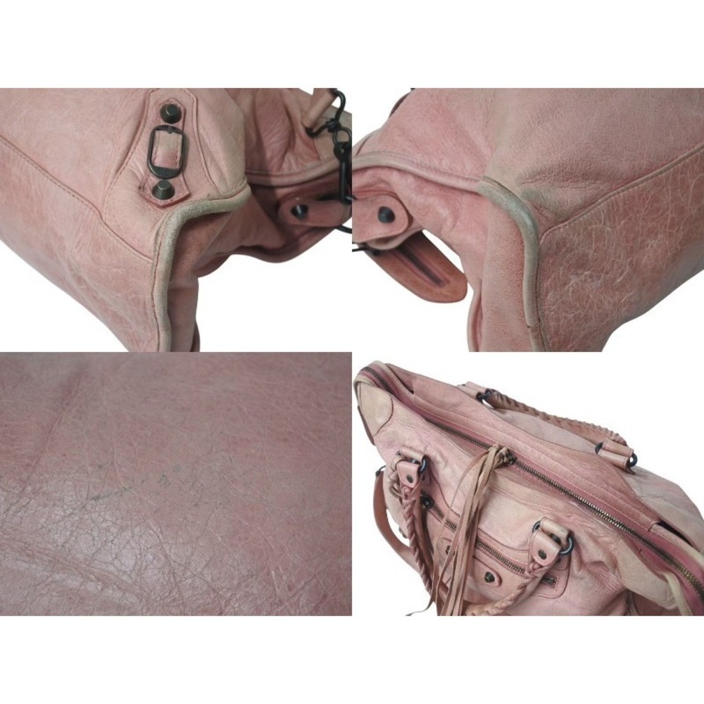BALENCIAGA The City Handbag Pink Leather Shoulder Bag - Picture 6 of 8